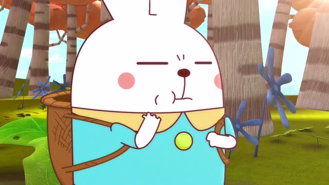 《搞笑阿u》没萝卜吃了,兔菲只能到处摘野果了
