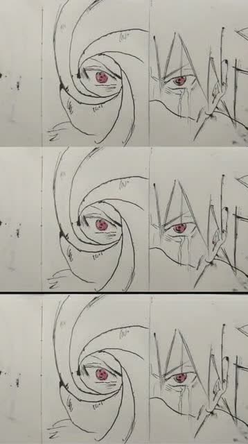 火影手翻画之悲情带土卡卡西火影忍者手翻画