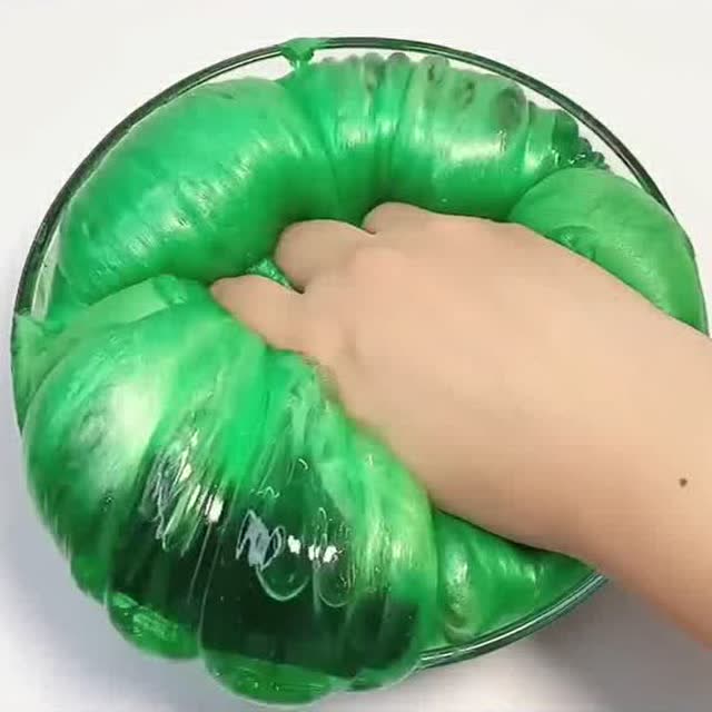 绿色假水充气冰山泥,按压爆浆太好看了,很解压有没有?