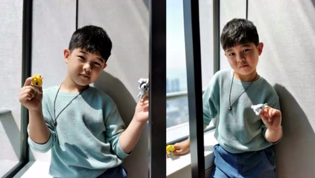 安吉近照,胖了好多越来越像爸爸沙溢,网友:长咧了!