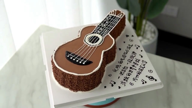 吉他蛋糕图片平面图图片