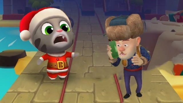 汤姆猫跑酷游戏 熊出没光头强vs圣诞汤姆猫