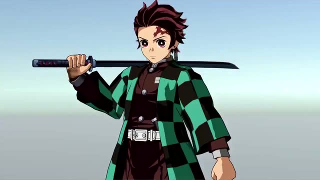 《鬼灭之刃》专业人员因兴趣制作的炭治郎的3d模型太酷了!