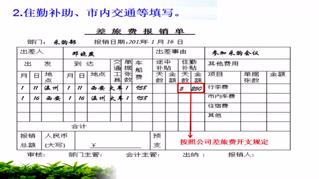 差旅报销单填写图片