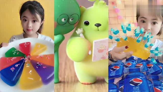 美女直播吃果冻披萨,酸甜可乐糖,一口超过瘾,是我向往的生活