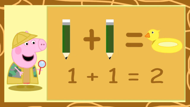 小猪佩奇教数学:认识阿拉伯数字 练习简单的加法算术