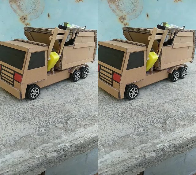 手工制作这个垃圾车太高科技了