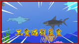 饥饿鲨动画52：黑鲨在自己的领地遇到蓝鲨，这难道要开战了吗