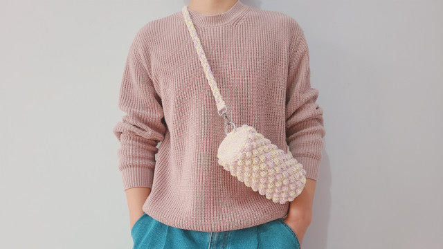 钩针斜挎包喜欢的刚刚好一个圆筒就够了