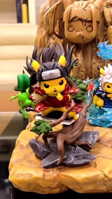 手办开箱:皮卡丘cos火影忍者历代火影