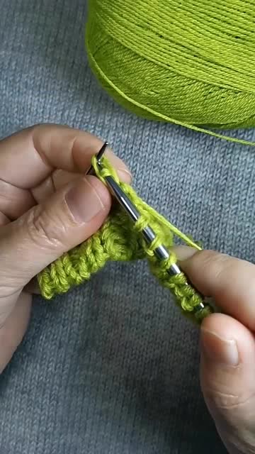 纯手工编织毛衣#留扣眼的方法