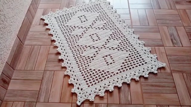 新手入门钩针编织菱形图案家居脚垫基础钩法易上手一