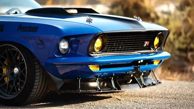 野马mustang 1969款这台boss429采用定制的v8发动机,全新的双盘式离合