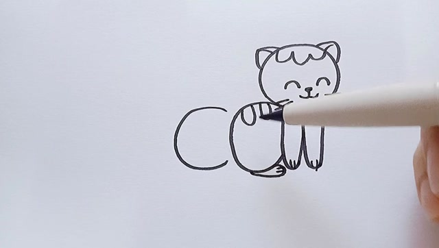 用字母cat加几笔就可以