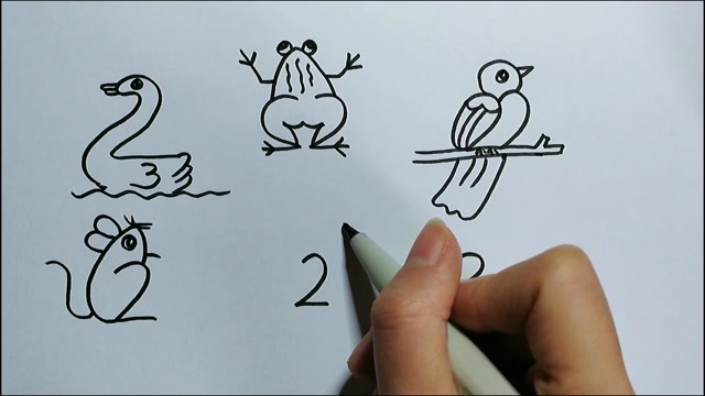 数字2简笔画,一起来激发宝宝的想象力吧!