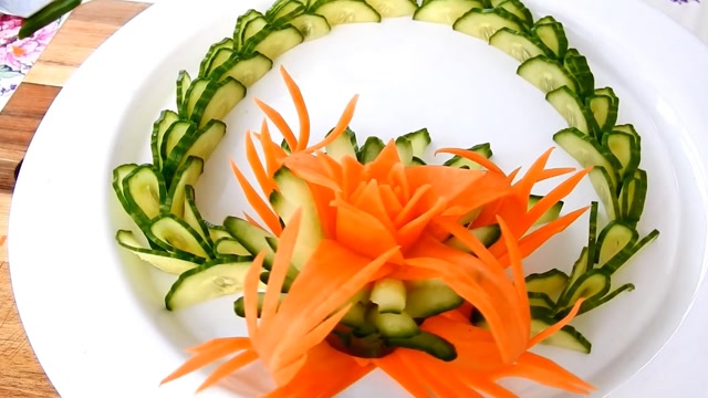 黄瓜和胡萝卜简单拼花图片