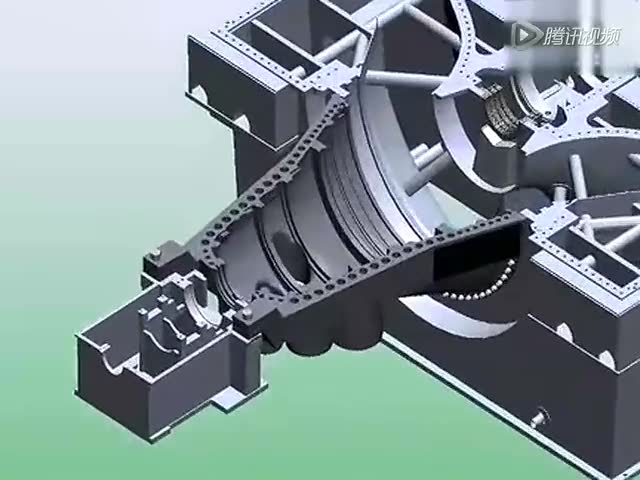 汽轮机装配3d动画