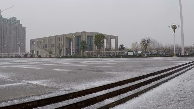 郏县三馆广场鹅毛大雪