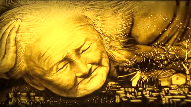 献礼母亲节的沙画《慈祥的母亲》!