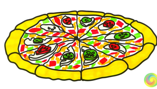 宝宝美食必胜客披萨简笔画儿歌