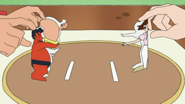 小新美伢广志的纸相扑混战!最后居然是ta赢了