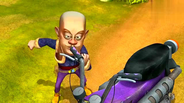 熊出没:牛仔光头强骑着摩托载熊2,追着火车去救猴