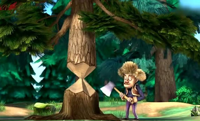 熊出没:光头强竟然无视爱熊日的牌子强行砍树