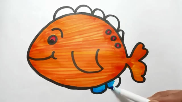 儿童简笔画:红色小鱼