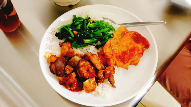 天津外国语大学食堂鸡排有点异味,弟弟表示很浪费,9元一荤两素