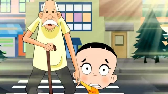 大头儿子:大头儿子扶老爷爷过马路,没有得到表扬却得到一个忠告