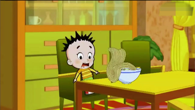 大头儿子吃拉面 最后被拉面追着跑