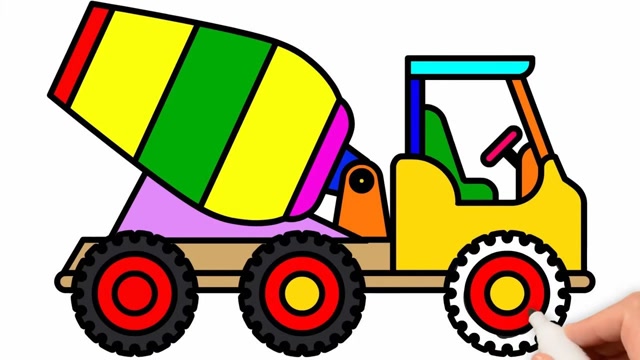 亲子简笔画:油罐车画画