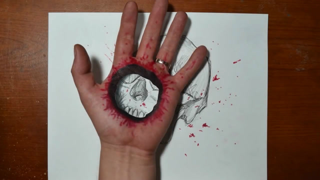 逼真感十足的"受伤"手掌,原来是这样画的,看着好立体!