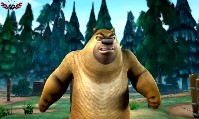 熊出没:熊二不知道怎么了,很是生气的样子啊.