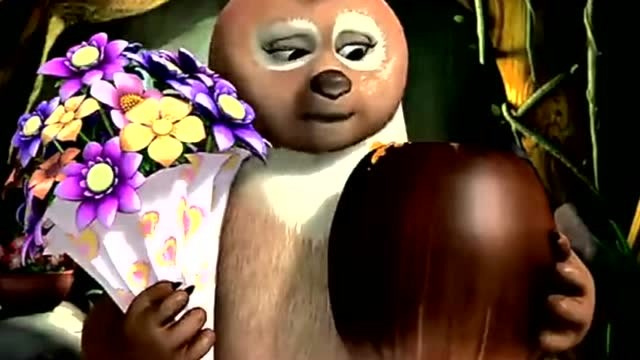 光头强装扮成母熊,诱骗小熊熊