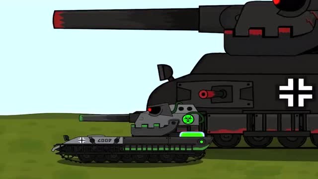 搞笑坦克动漫:古斯塔夫轨道炮,单挑不过白云而已!