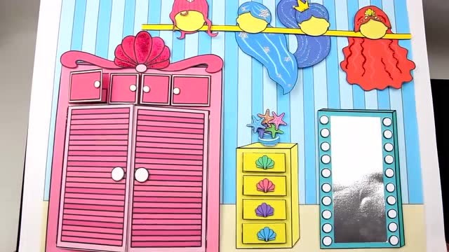 益智手工,diy如何绘制纸娃娃漂亮的衣柜,大人小孩玩一天不会腻