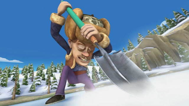 熊出没:光头强用铁锹打开冰封,姿势很帅,结果却尴尬了