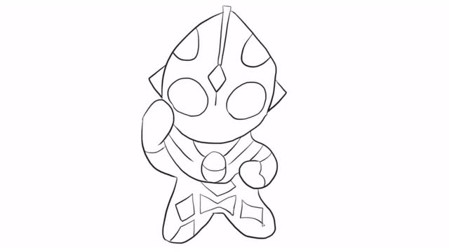 两分钟学会画可爱简单的迪迦奥特曼儿童卡通简笔画