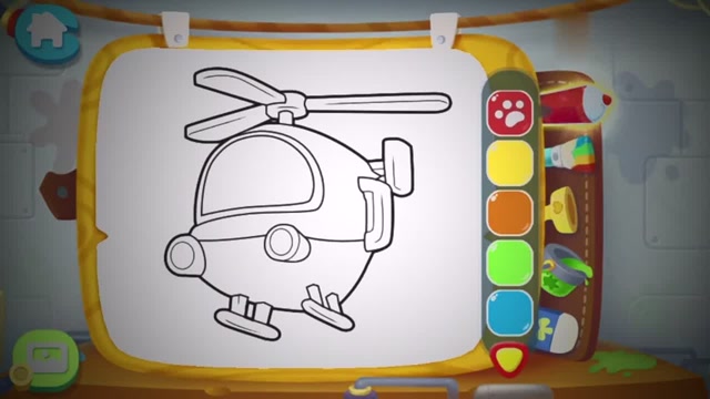 宝宝巴士绘画启蒙—宝宝给直升机涂色后就发生了神奇的事情