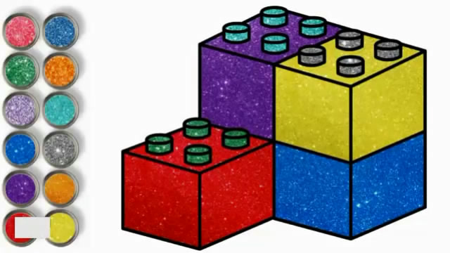 亲子简笔画:金粉乐高积木画画