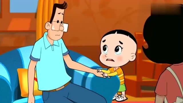 大头儿子上学磨磨蹭蹭,害的爸爸差点迟到!