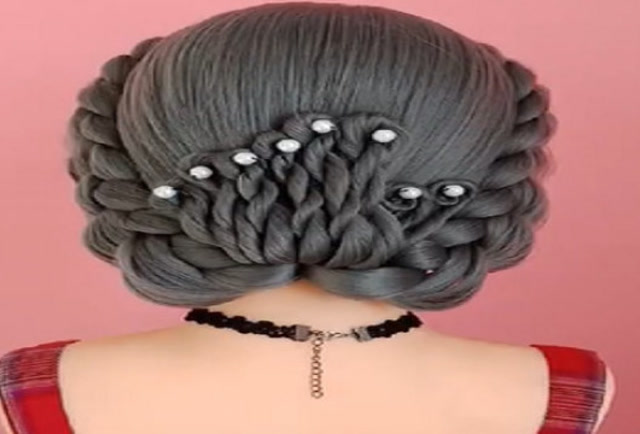 发型教程,孔雀开屏盘发教程