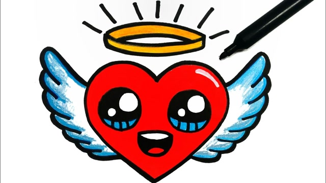 儿童简笔画:可爱爱心小飞画画