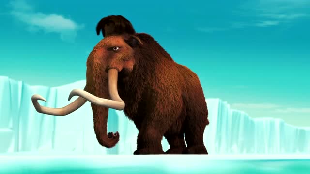 冰川时代2:融冰之灾,猛犸象曼妮真勇敢大战鱼怪