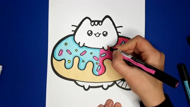 绘画教程:一笔一划教你画大脸猫,创意简单几分钟快速学会
