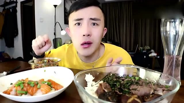 大胃王光小强:美味烤牛舌,三文鱼,龙虾拌饭,超好吃!