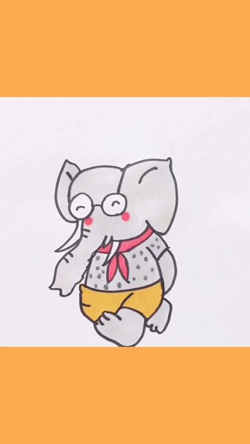 大象先生的简笔画来咯过年你们有什么有趣的活动吗