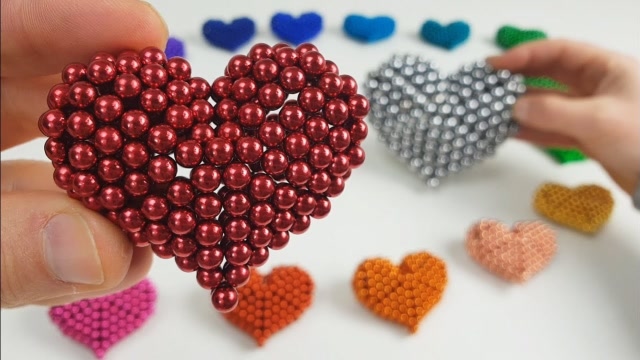 创意diy:彩色巴克球巧做甜腻爱心,方法简单构思巧妙