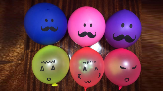 搞笑表情器,一次性剪爆6个恶作剧气球,混合自制无硼砂史莱姆